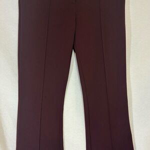 Diane Von Furstenberg Burgundy Straight Leg Dress Pants Pintucked leg Luxury